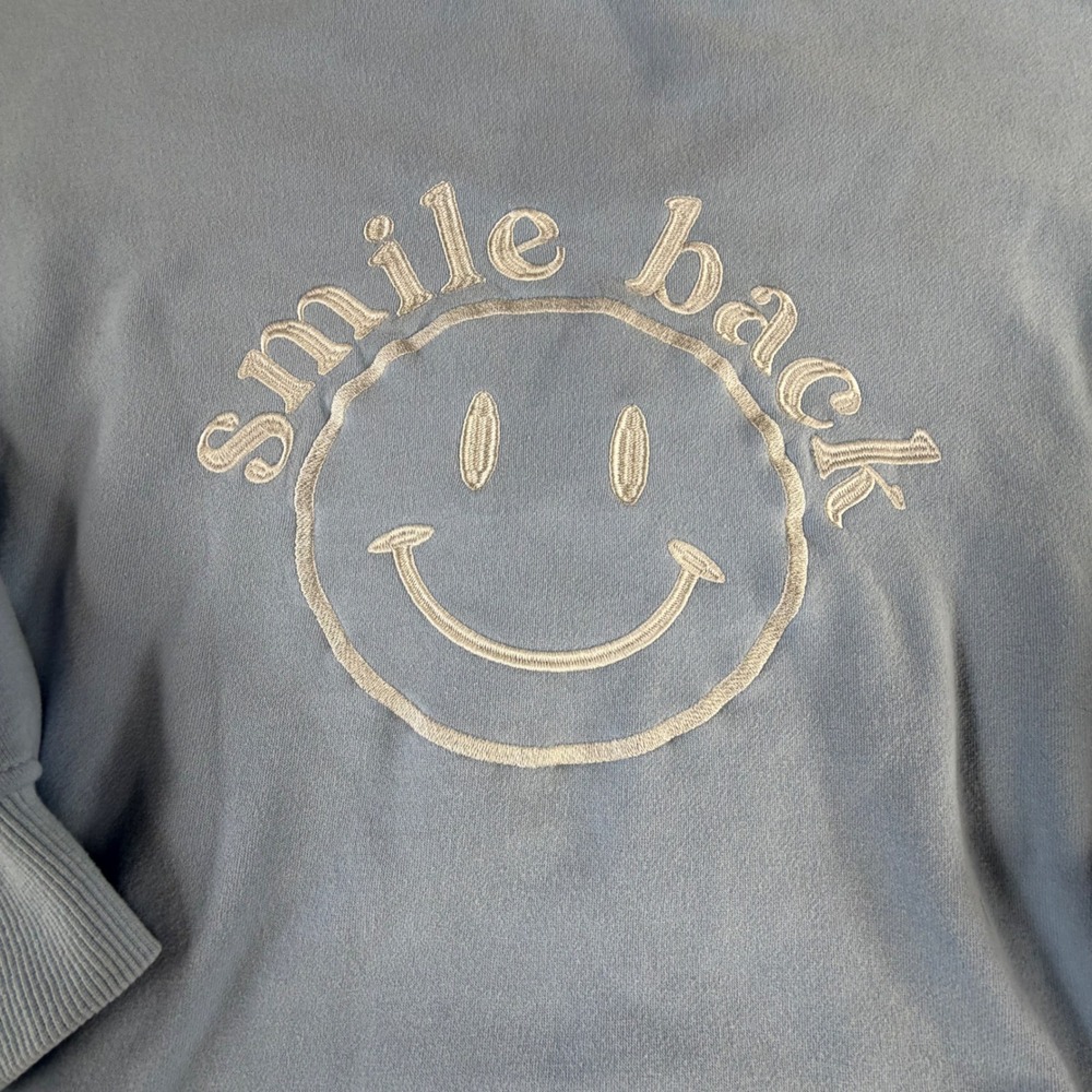 Le Lis Collection Light Blue Oversized Crewneck Sweatshirt Women Size M Preppy - Picture 10 of 14